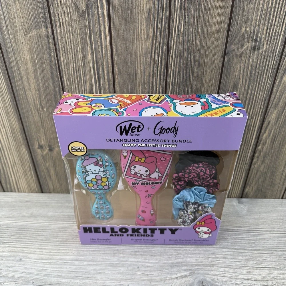 Wet Brush Goody Hello Kitty & Friends Bundle Brushes Scrunchies Limited Ed NEW